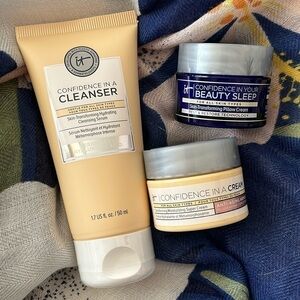 Brand New It Cosmetics Travel Set of Hydrating Moisturizer Cleanser Night Cream